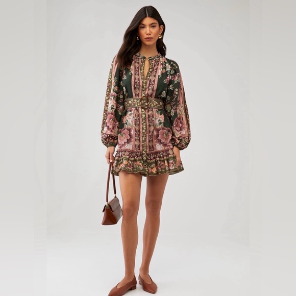FARM Rio Dresses & Skirts - Farm Rio Flowering Garden Tree Long Sleeve Minidress
